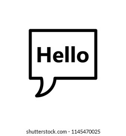 Communication bubble with the word hello over a white background. Vector illustration.