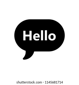 Communication bubble with the word hello over a white background. Vector illustration.