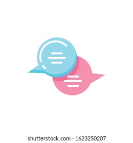 Communication bubbles design, Message discussion conversation talk and technology Vector illustration