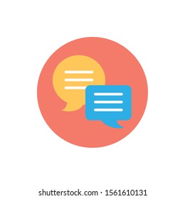 Communication bubbles icon design, Message discussion conversation talk and technology Vector illustration