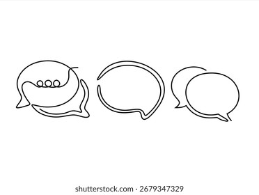 Communication Bubbles. line icon-continuous line drawing. Editable stroke. 