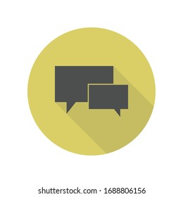 communication bubbles long shadow icon. Simple glyph, flat vector of web icons for ui and ux, website or mobile application