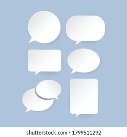 Communication bubbles in paper style or Comic speech bubbles