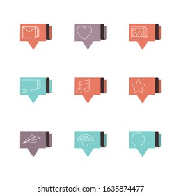 Communication bubbles set design, Message discussion conversation talk and technology Vector illustration