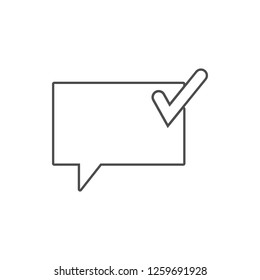 communication bubbles with a sign ok icon. Element of web for mobile concept and web apps icon. Thin line icon for website design and development, app development