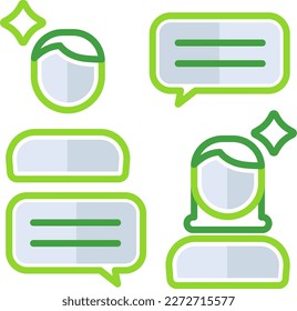 Communication business people icon with green outline style. communication, symbol, internet, sign, contact, chat, web. Vector Illustration