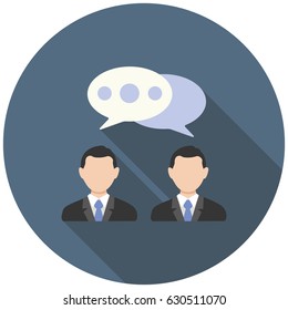 Communication, businessman Icon. flat design. Vector illustration.