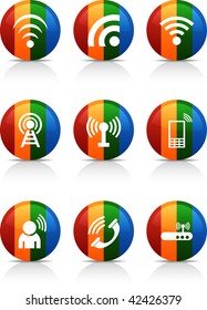 Communication  button set. Vector illustration.