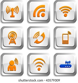 Communication button set. Vector illustration