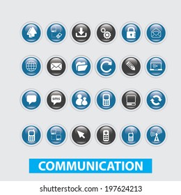 communication buttons, icons set,  vector