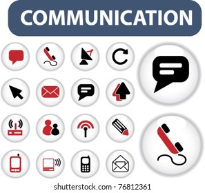 botones de comunicación, iconos, signos, ilustraciones vectoriales