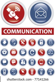 communication buttons, icons, signs, vector illustrations