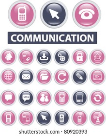 communication buttons, icons, signs, vector illustrations