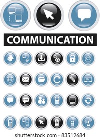 communication buttons, icons, signs, vector
