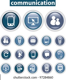 communication buttons, vector