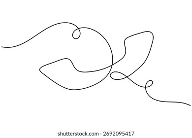 Kommunikationsruf Symbol durchgehende einzeilige Zeichnung auf weißem Hintergrund minimale Mobil-und Telefon-Umriss Vektorgrafik