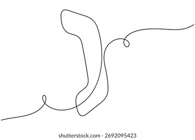 Icono de llamada de comunicación continua de una línea dibujando sobre fondo blanco Ilustración vectorial mínima de contorno móvil y telefónico