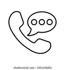 Communication, call and message outline icon. 