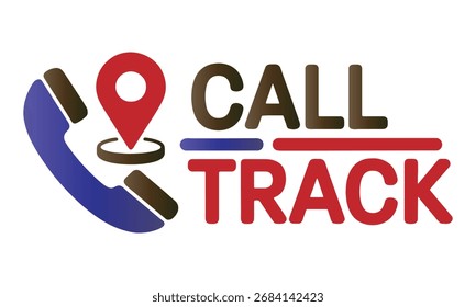 Comunicação e design de logotipo de rastreamento de chamadas para aplicativos de telecomunicações, CRM e atendimento ao cliente.