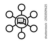 Communication Channel icon line vector illustration