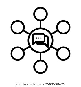 Communication Channel icon line vector illustration