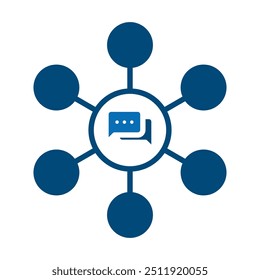 Ilustración vectorial de línea de icono de canal de comunicación