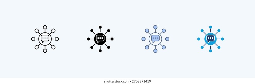 Canal de comunicación Icono múltiple Ilustración Vector