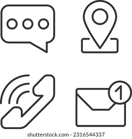 Canales de comunicación ajuste de iconos lineales perfectos para píxeles. Servicio al cliente. Desarrollo empresarial. Símbolos de línea delgada personalizables. Ilustraciones aisladas del contorno vectorial. Trazo editable