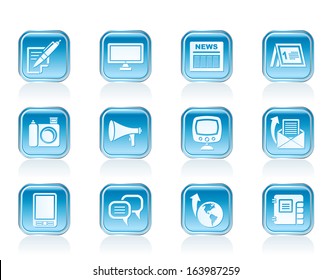 Communication Channels And Social Media Icons - Vector Icon Set 