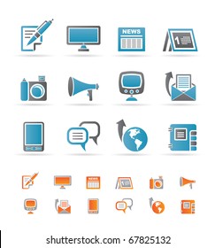 Communication Channels And Social Media Icons - Vector Icon Set