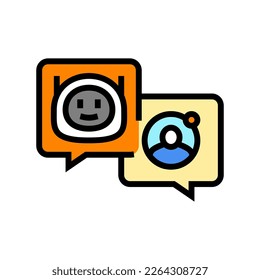 communication chat bot color icon vector. communication chat bot sign. isolated symbol illustration