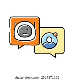 communication chat bot color icon vector. communication chat bot sign. isolated symbol illustration