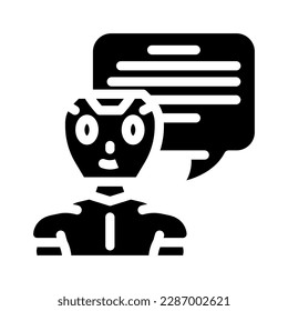 vector de icono de glifo de chat de comunicación. señal de bot de chat de comunicación. ilustración de símbolo aislado