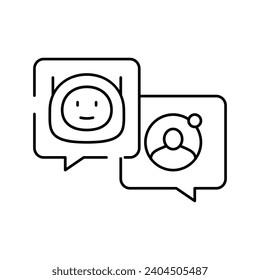 vector de icono de línea de bot de chat de comunicación. señal de bot de chat de comunicación. símbolo de contorno aislado ilustración negra