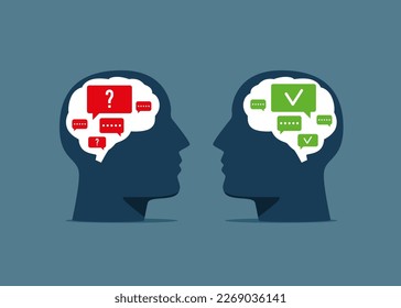 Communication, chat bot, survey. Flat vector illustration. 