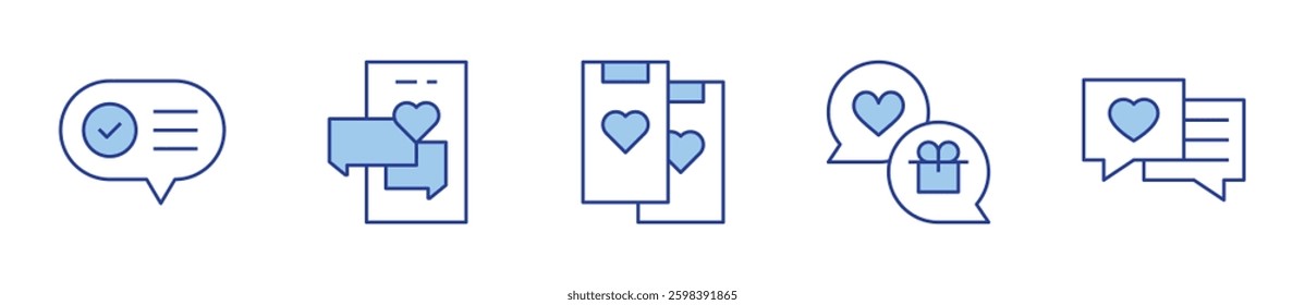 communication, chat. Chat Icon vector illustration. Line Duotone style. Editable stroke.
