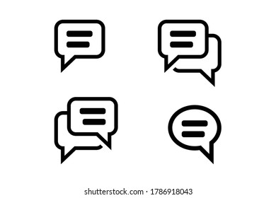 Communication Chat Icons with White Background. Chat and message icon, Line style.