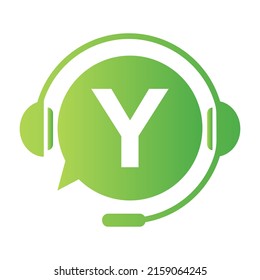 Comunicación, Logo De Chat En Plantilla De Letra Y. Voz de burbuja, icono de signo de consultoría con letra Y