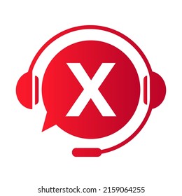 Communication, Chat Logo On Letter X Template. Bubble Speech, Consulting Sign Icon With X Letter