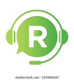 Communication, Chat Logo On Letter R Template. Bubble Speech, Consulting Sign Icon With R Letter