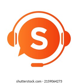 Communication, Chat Logo On Letter S Template. Bubble Speech, Consulting Sign Icon With S Letter
