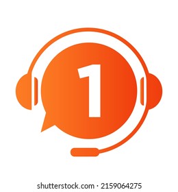 Communication, Chat Logo On Letter 1 Template. Bubble Speech, Consulting Sign Icon With 1 Letter