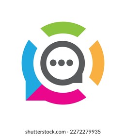 Communication chat logo vector illustration