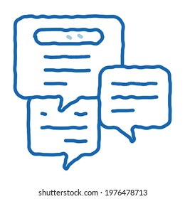 communication and chatting administrator sketch icon vector. Hand drawn blue doodle line art communication and chatting administrator sign. isolated symbol illustration