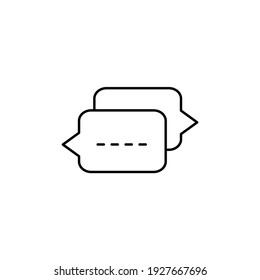 communication, chatting icon in flat black line style, isolated on white background 