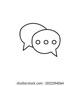 comunicación, icono de charla en línea negra plana, aislado en fondo blanco 