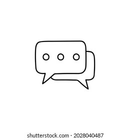 communication, chatting icon in flat black line style, isolated on white background 