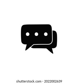 icono de comunicación, chateando en forma plana y sólida icono de glifo, aislado en fondo blanco 