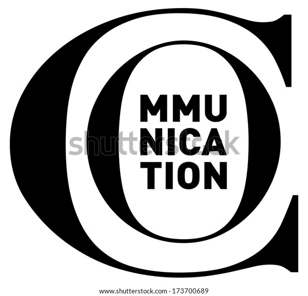 Communication Clean Strong Black White Typography Stock Vector (Royalty ...