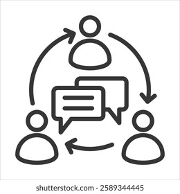 Communication And Collaboration Icon Vector Illustration Outline
